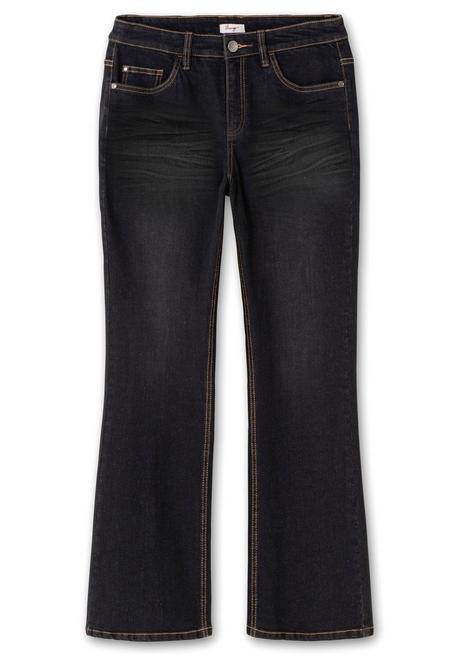sheego Bootcut-Jeans mit 3D-Catfaces - black Denim sheego Saisonschlussverkauf