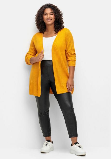 sheego Longstrickjacke in verschlussloser Form, in Rippstrick - ocker sheego Black Friday
