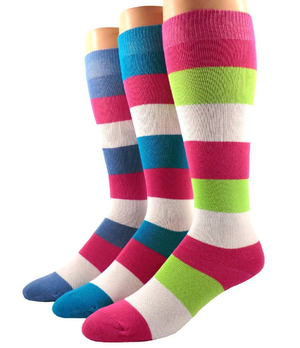 Shimasocks Damen Kniestrümpfe Blockringel 3er Pack Neueste Stile