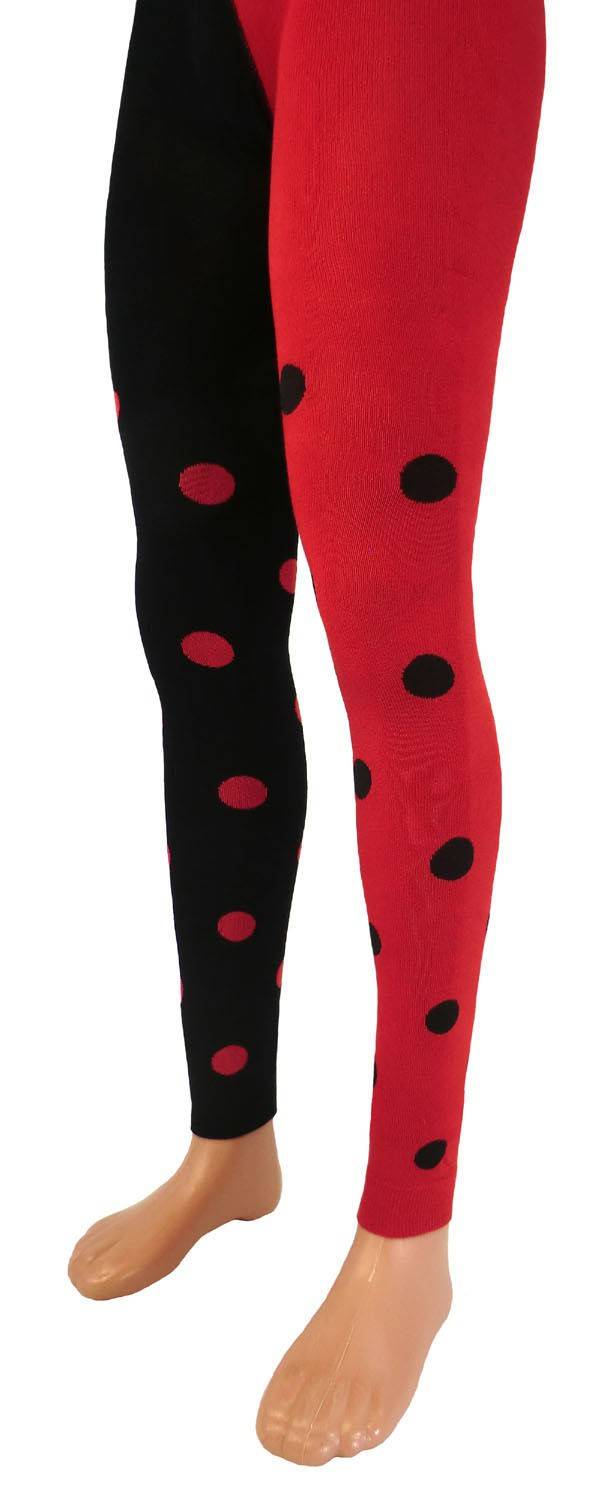 Shimasocks Damen Legging rot-schwarz gepunktet