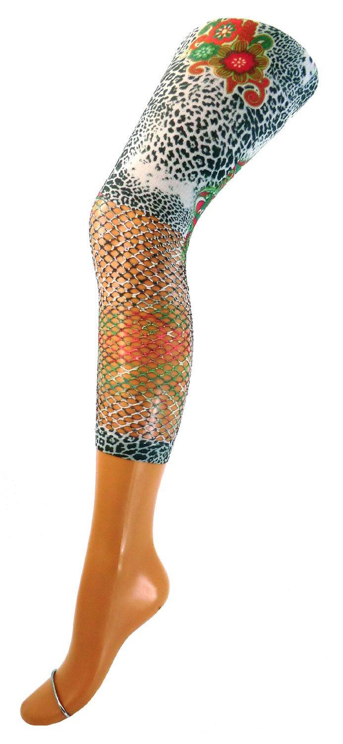 Shimasocks Damen Netz- Print Capri Legging Cyber Monday