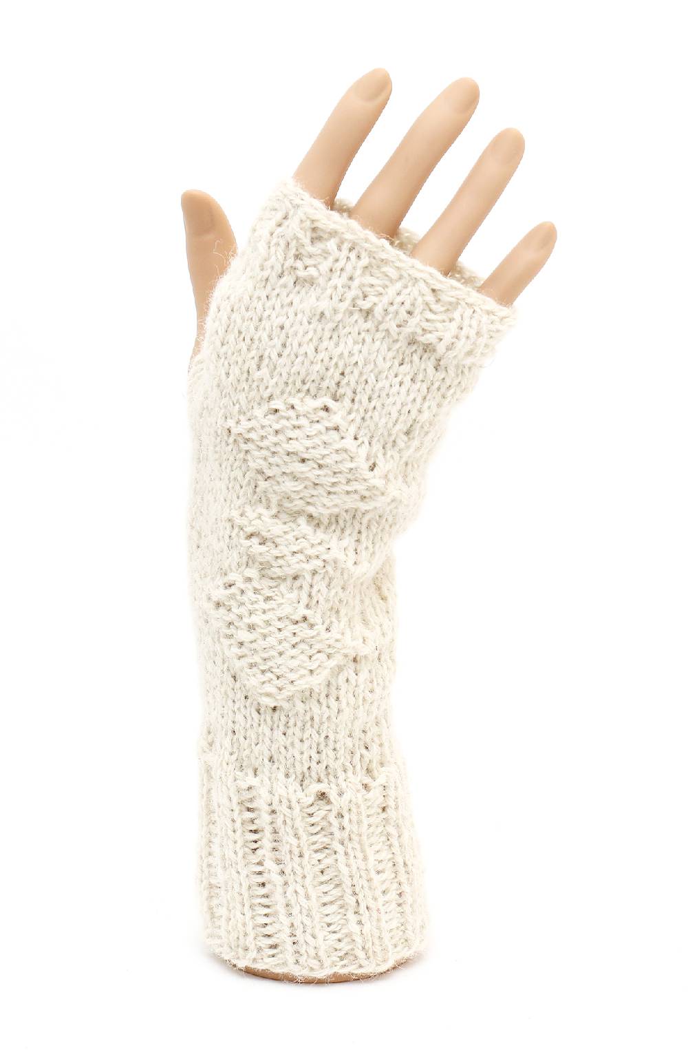 Shimasocks Pulswärmer/ Armstulpe 100% Alpaka Unikat warm Winter natur beige Accessoire