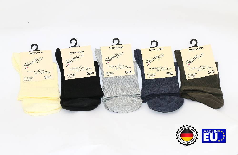 Shimasocks Socken Strümpfe Unixe ohne einschneidenden Gummi Diabetiker geeignet grau schwarz vanille Limitierter Zeitrabatt
