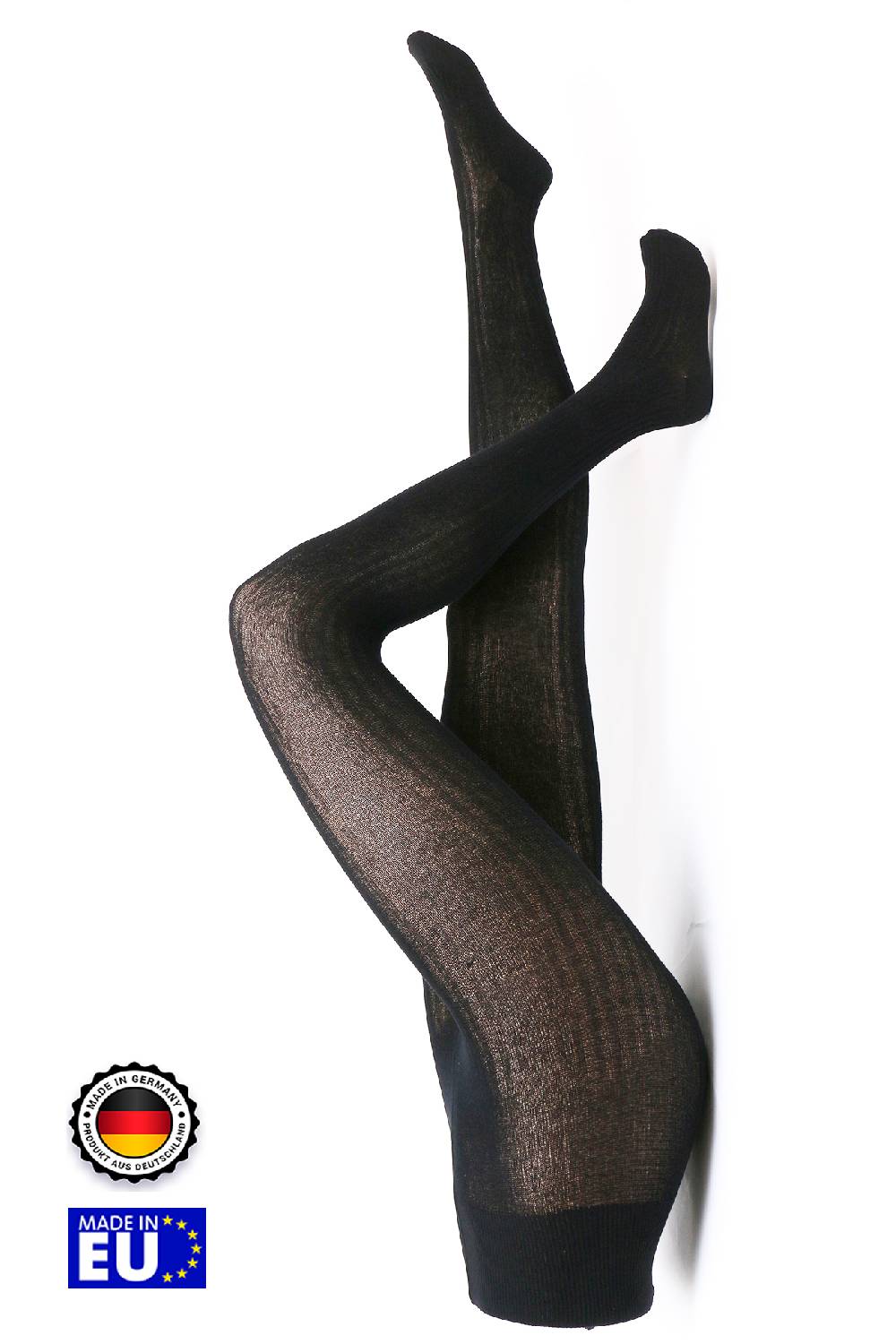 Shimasocks Strumpfhose Baumwolle Rogo /ESDA schwarz petrol grau bis 58/60 Komfort Zopfmuster 100% Natur
