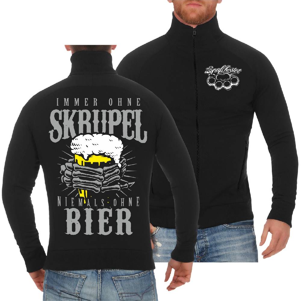 Spass Kostet Männer Sweatjacke Immer ohne Skrupel Niemals ohne BIER JETZT KAUFEN