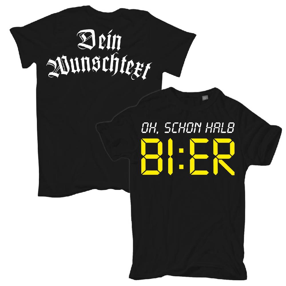 Spass Kostet Männer T-Shirt WUNSCHTEXT Oh schon halb BIER S bis XXL Kostenloser Versand international