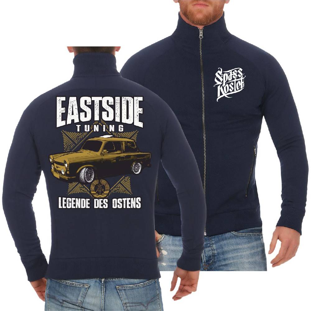 Spass Kostet Männer Sweatjacke DDR Eastside Tuning Legende des Ostens Tiefpreis