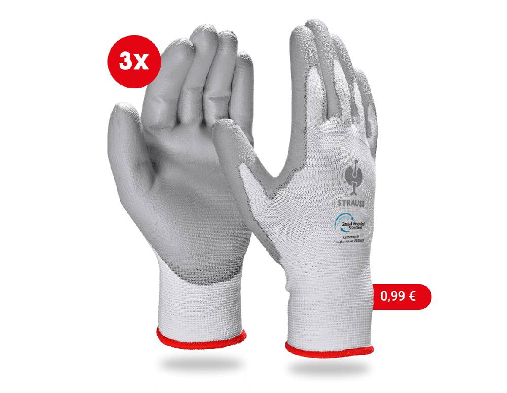 Strauss e.s. PU-Handschuhe recycled, 3 Paar Begrenzt auf 3 Tage
