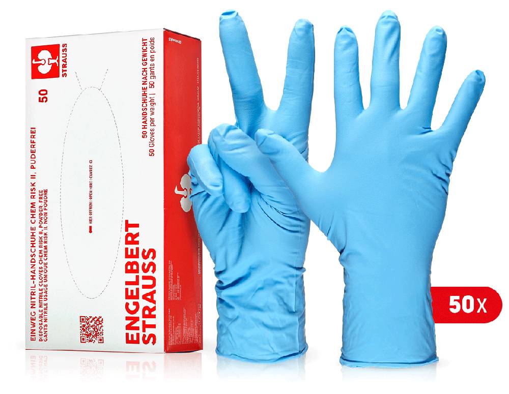 Strauss Einweg Nitril-Handschuhe Chem Risk II,puderfrei Sonderangebot