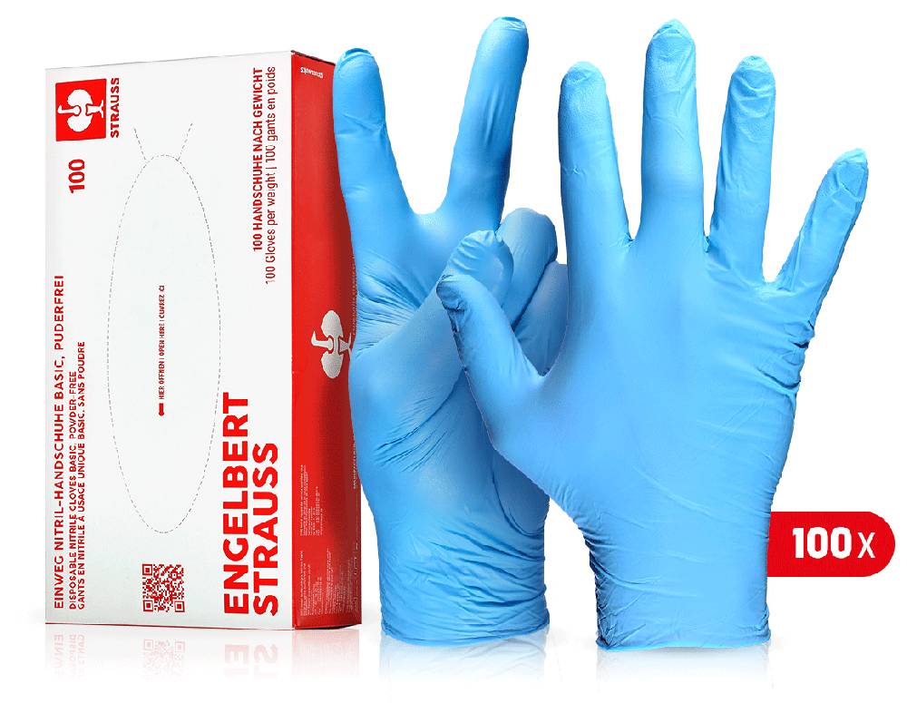 Strauss Einweg Nitril-Handschuhe Basic, puderfrei Letzte 3 Tage