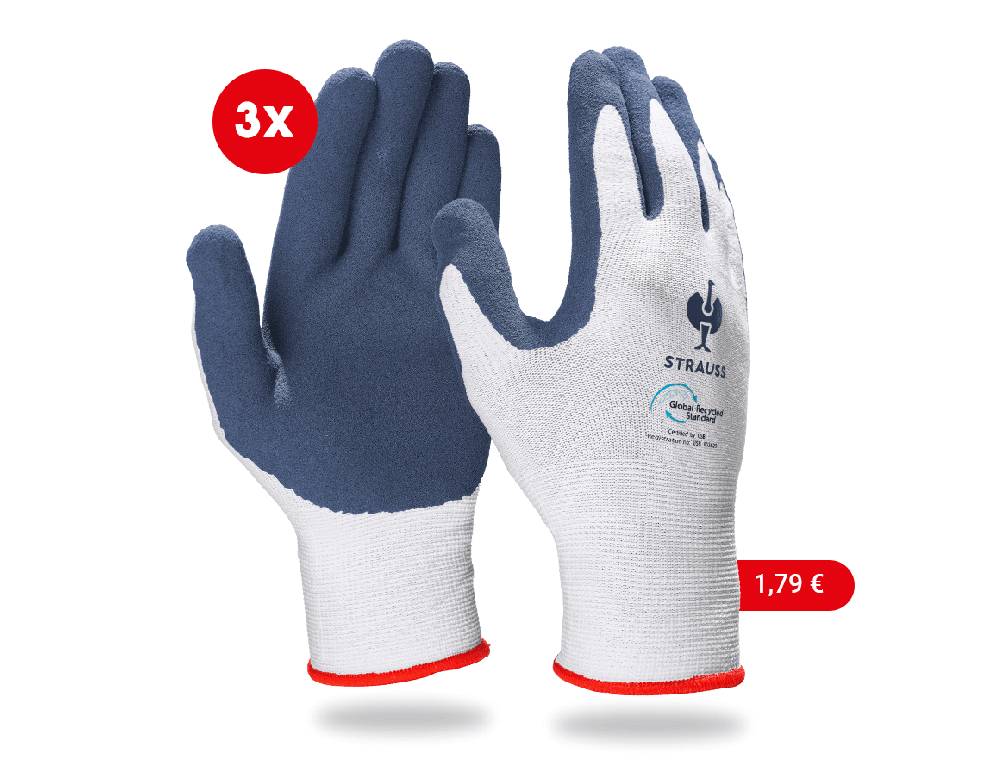 Strauss e.s. Latexschaum-Handschuhe recycled, 3 Paar Kostenloser Versand international