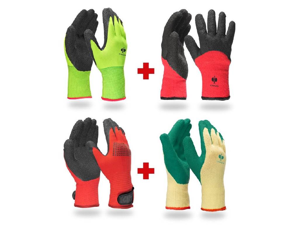 Strauss Handschuh- Profi Set Strick-Latex Räumungsverkauf