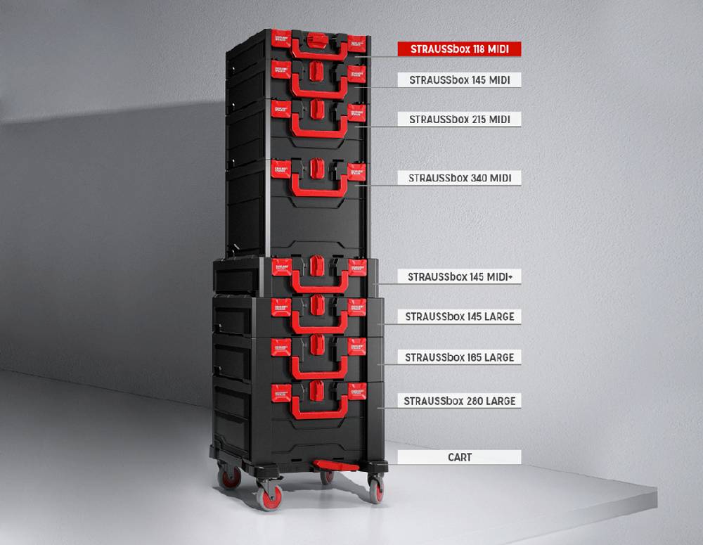 Strauss STRAUSSbox Werkzeug-Set 118 Allround classic Sonderangebot der Fabrik