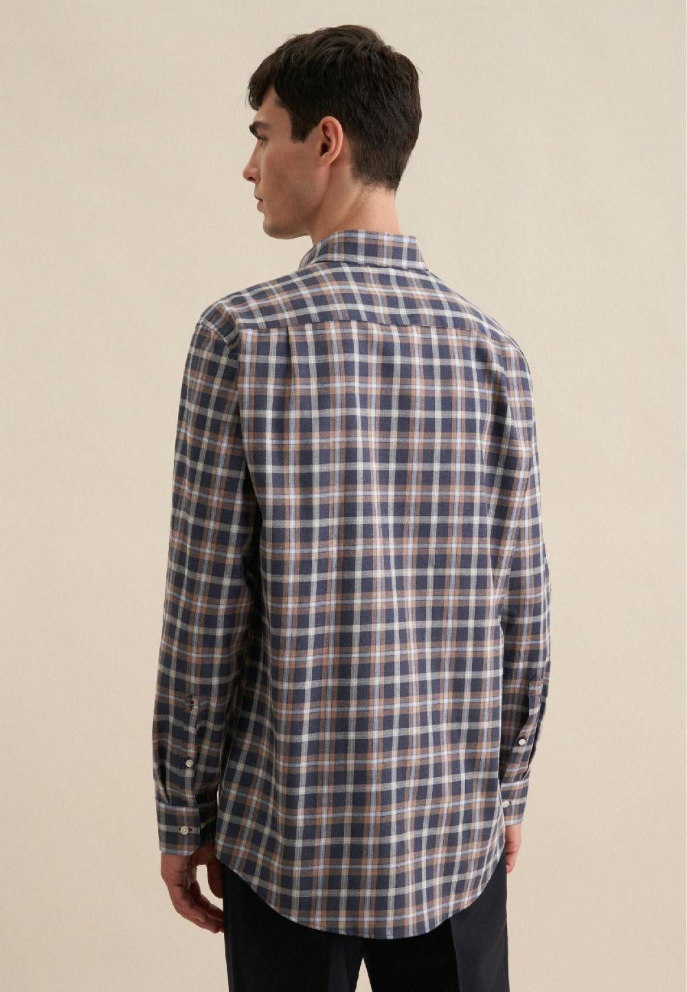 Studio Seidensticker Fil a fil Flanellhemd in Regular mit Button-Down-Kragen Saisonale Angebote
