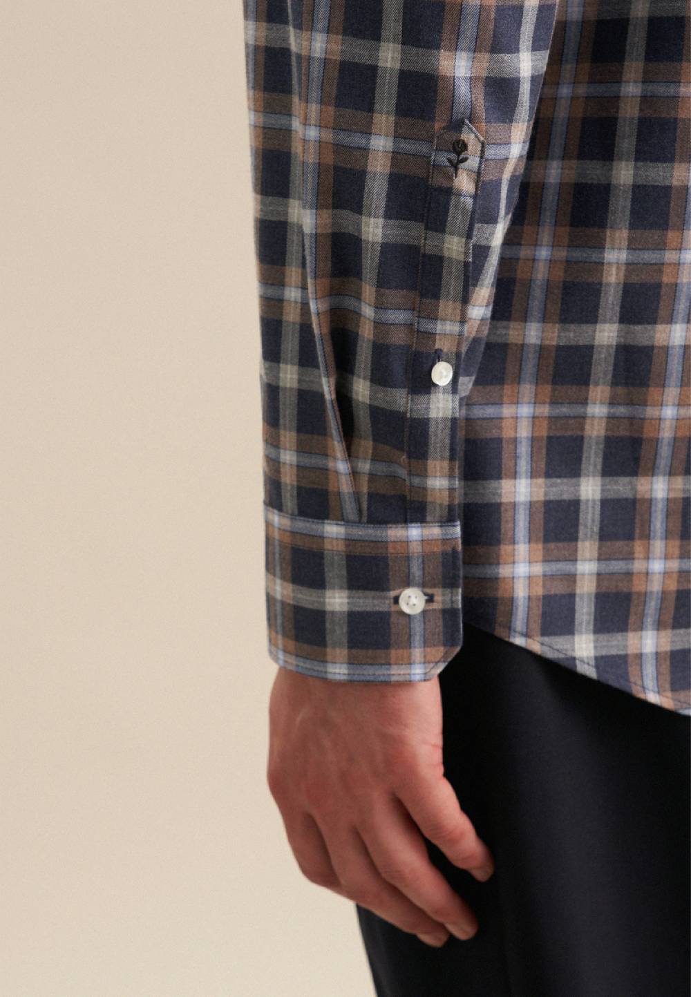 Studio Seidensticker Fil a fil Flanellhemd in Regular mit Button-Down-Kragen Saisonale Angebote