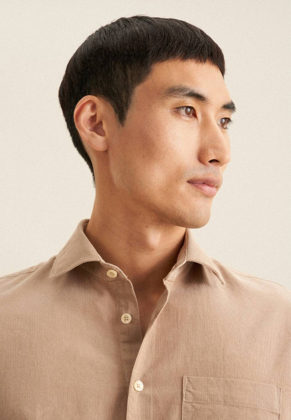 Studio Seidensticker Cord Casual Hemd in Slim mit Kentkragen Flash Sale