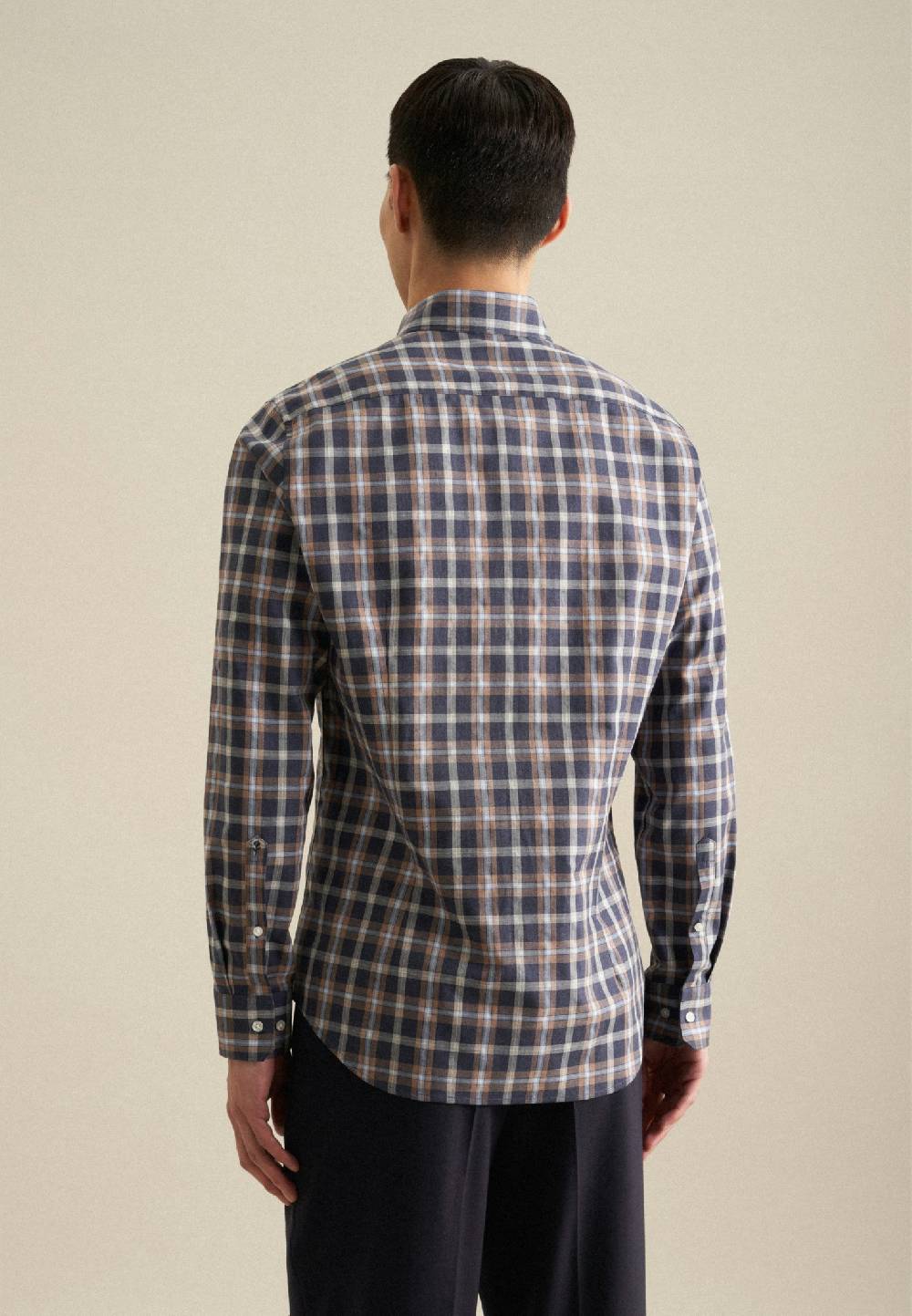 Studio Seidensticker Fil a fil Flanellhemd in Slim mit Button-Down-Kragen Kauf eins, bekomm eins gratis