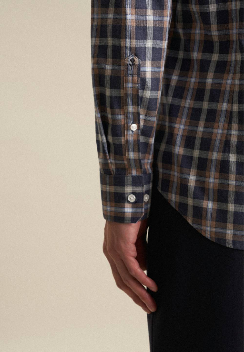 Studio Seidensticker Fil a fil Flanellhemd in Slim mit Button-Down-Kragen Kauf eins, bekomm eins gratis