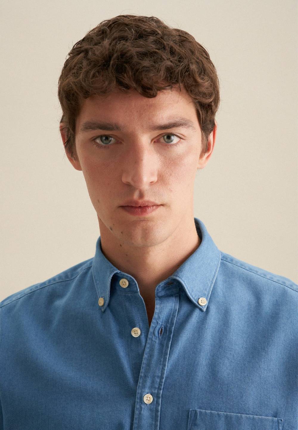 Studio Seidensticker Denim Casual Hemd in Slim mit Button-Down-Kragen Nur für heute