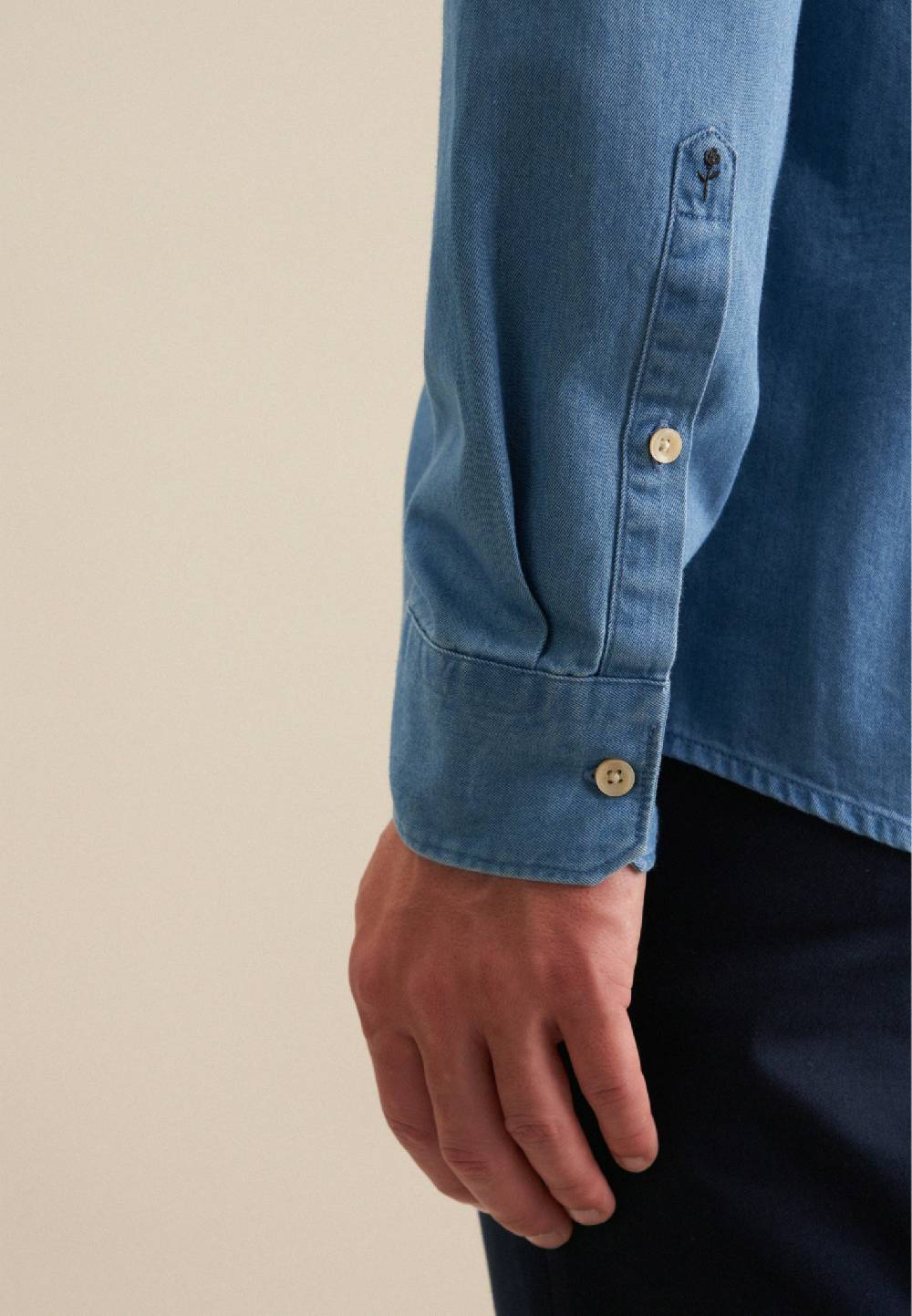 Studio Seidensticker Denim Casual Hemd in Slim mit Button-Down-Kragen Nur für heute