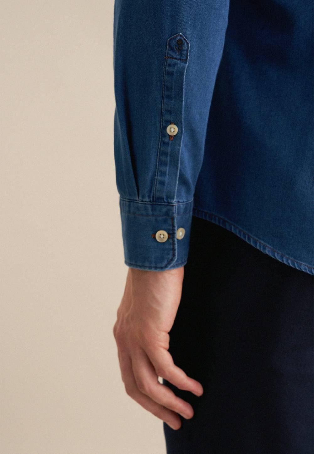 Studio Seidensticker Denim Casual Hemd in Slim mit Button-Down-Kragen Neueste Stile