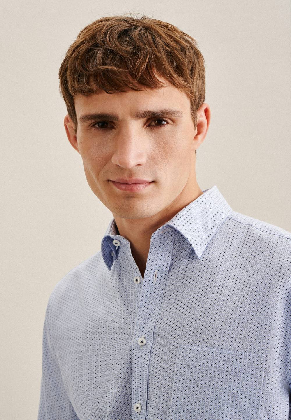 Studio Seidensticker Twill Business Hemd in Regular mit Covered-Button-Down-Kragen Kostenloser Versand