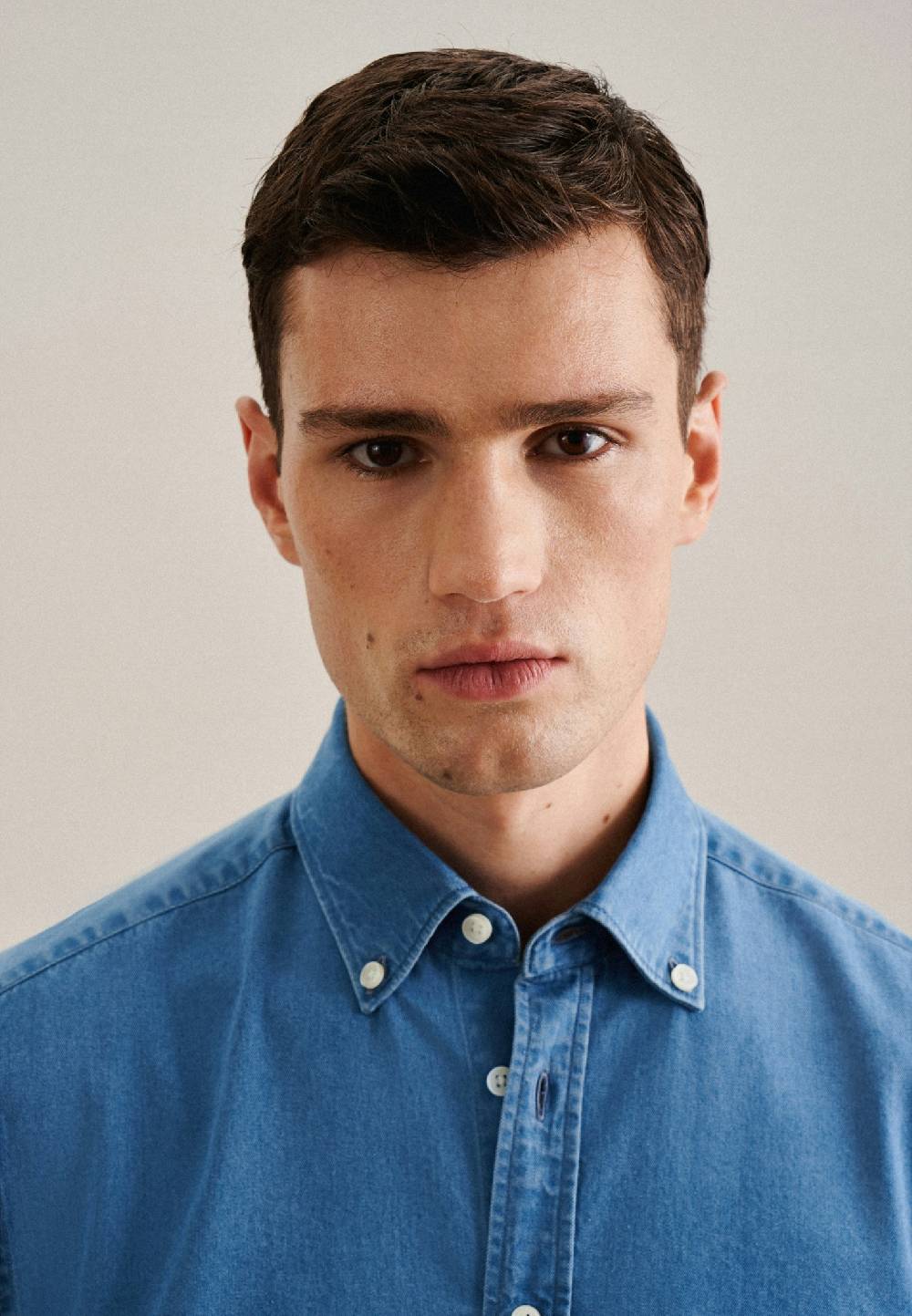 Studio Seidensticker Denim Casual Hemd in Regular mit Button-Down-Kragen Valentinstagsangebot