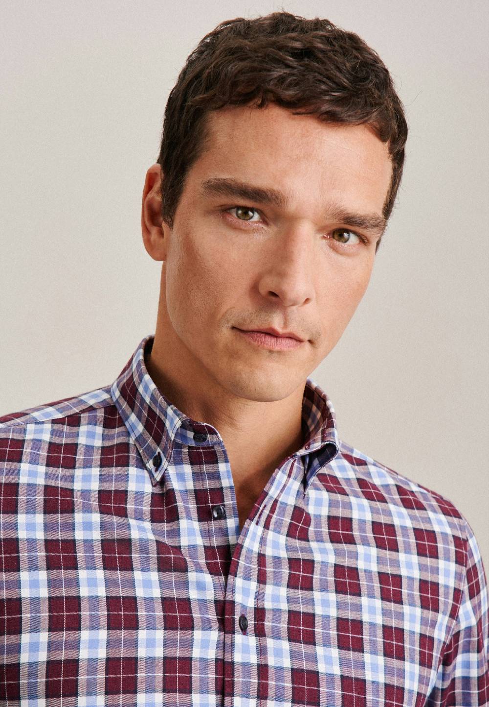 Studio Seidensticker Twill Flanellhemd in Slim mit Button-Down-Kragen Fabrikpreis