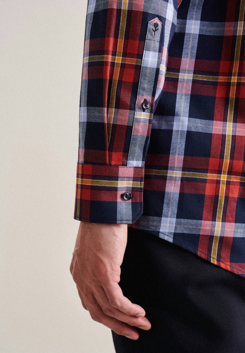 Studio Seidensticker Twill Flanellhemd in Regular mit Button-Down-Kragen Sonderangebot