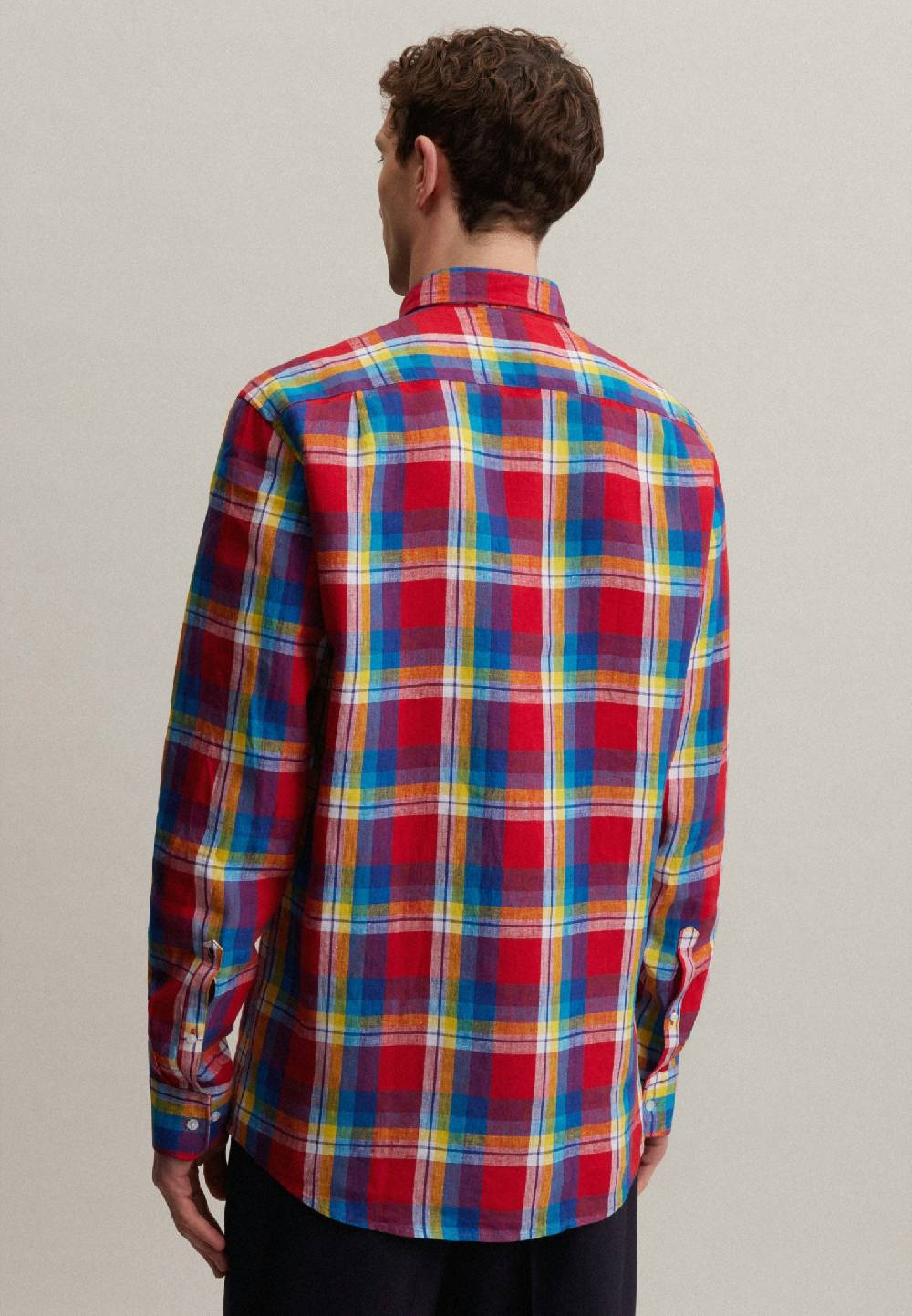 Studio Seidensticker Leinen Business Hemd in Regular mit Button-Down-Kragen Großer Ausverkauf